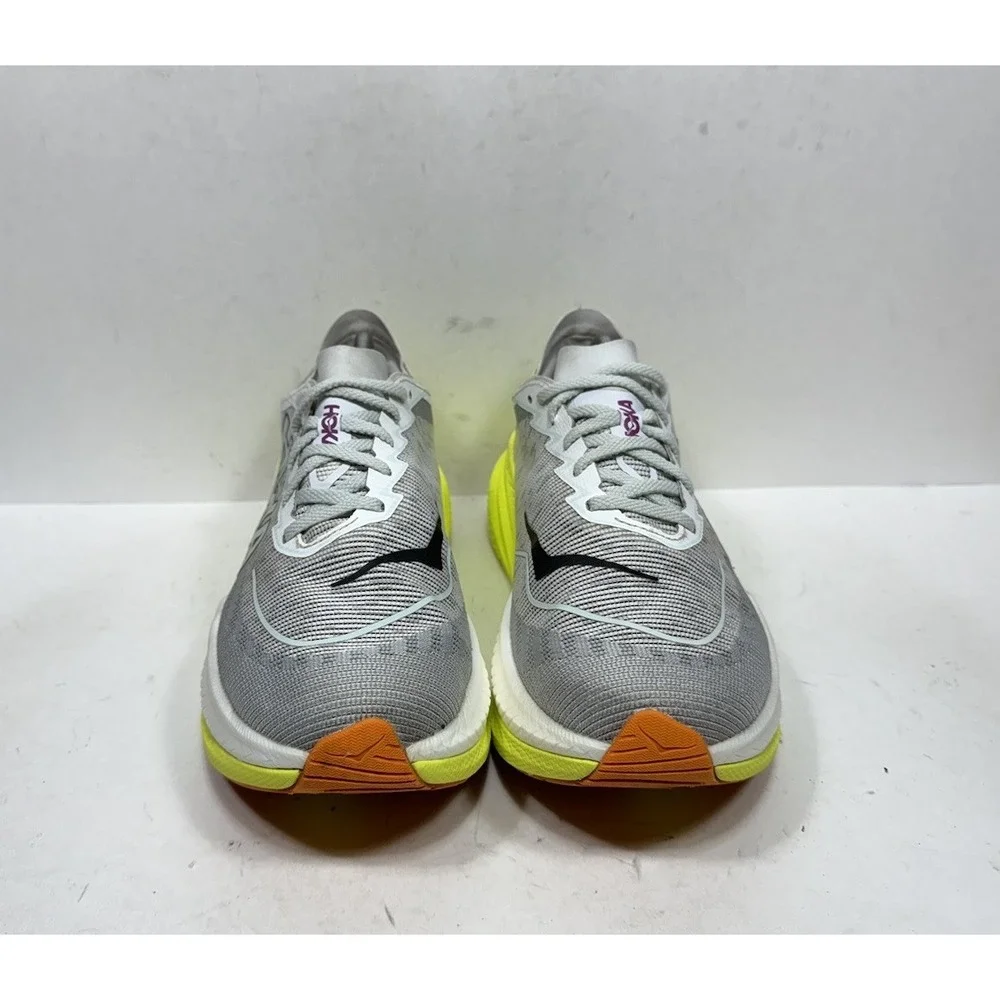 Hoka One One Men's Gray and Neon Yellow Athletic Running Shoes